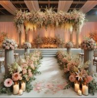 Dekorasi Pernikahan Elegan dengan Perpaduan Bunga Segar untuk Nuansa Romantis