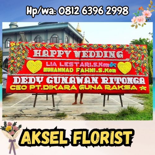 papan bunga pernikahan binjai