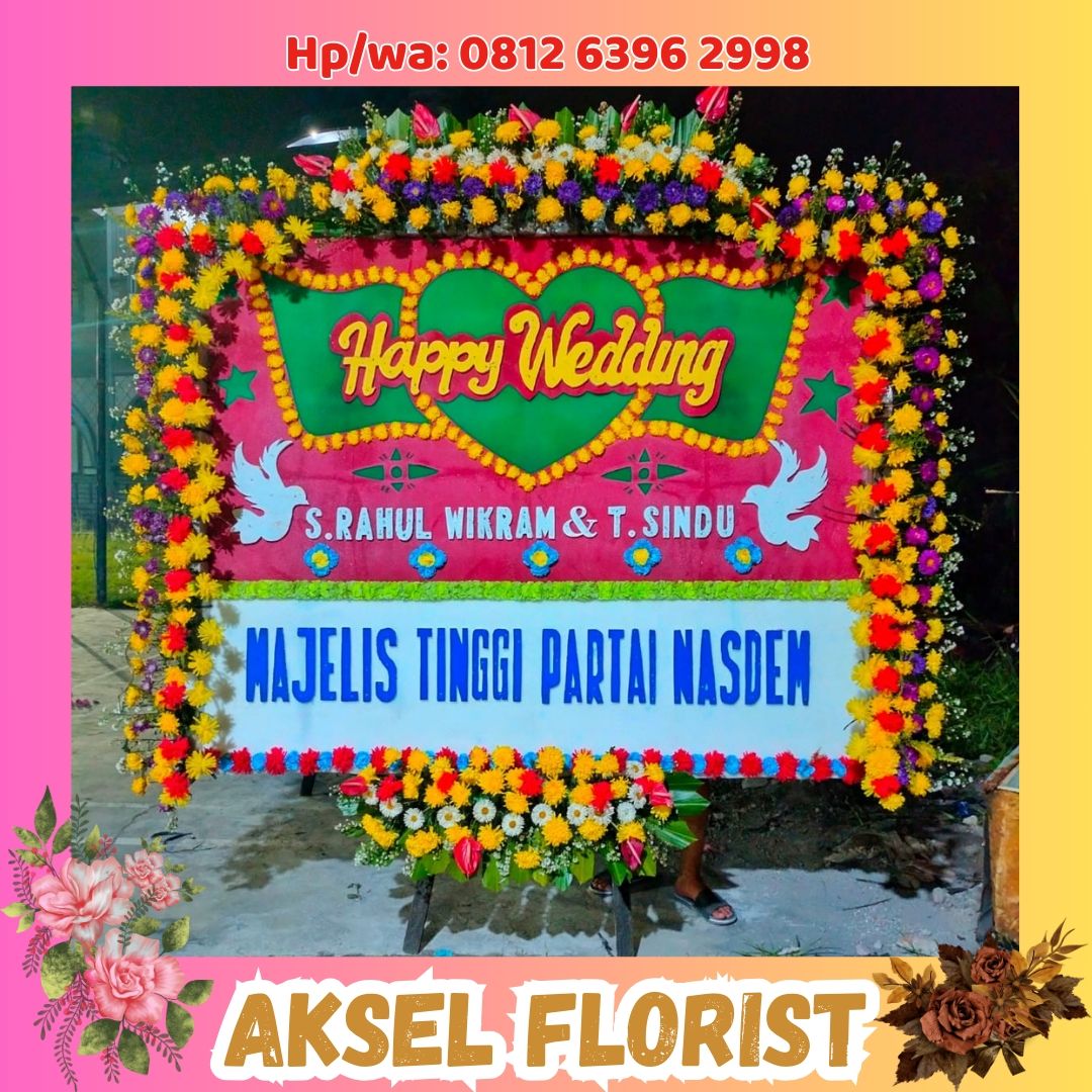 Papan Bunga Pernikahan ke Gedung Pernikahan Kembar Wedding Venue Medan