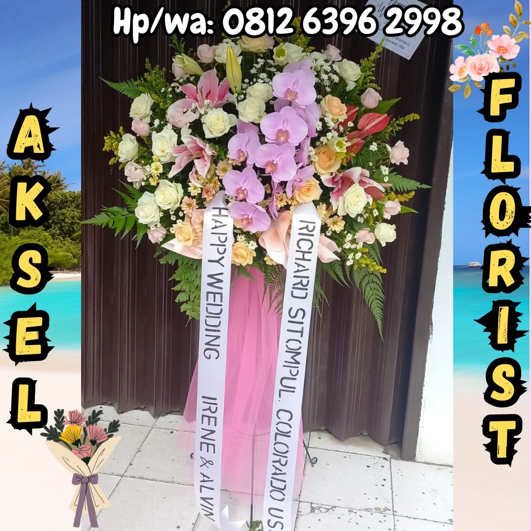 Standing Flower Pernikahan ke Gedung Pernikahan D Hall Sakti Lubis Medan